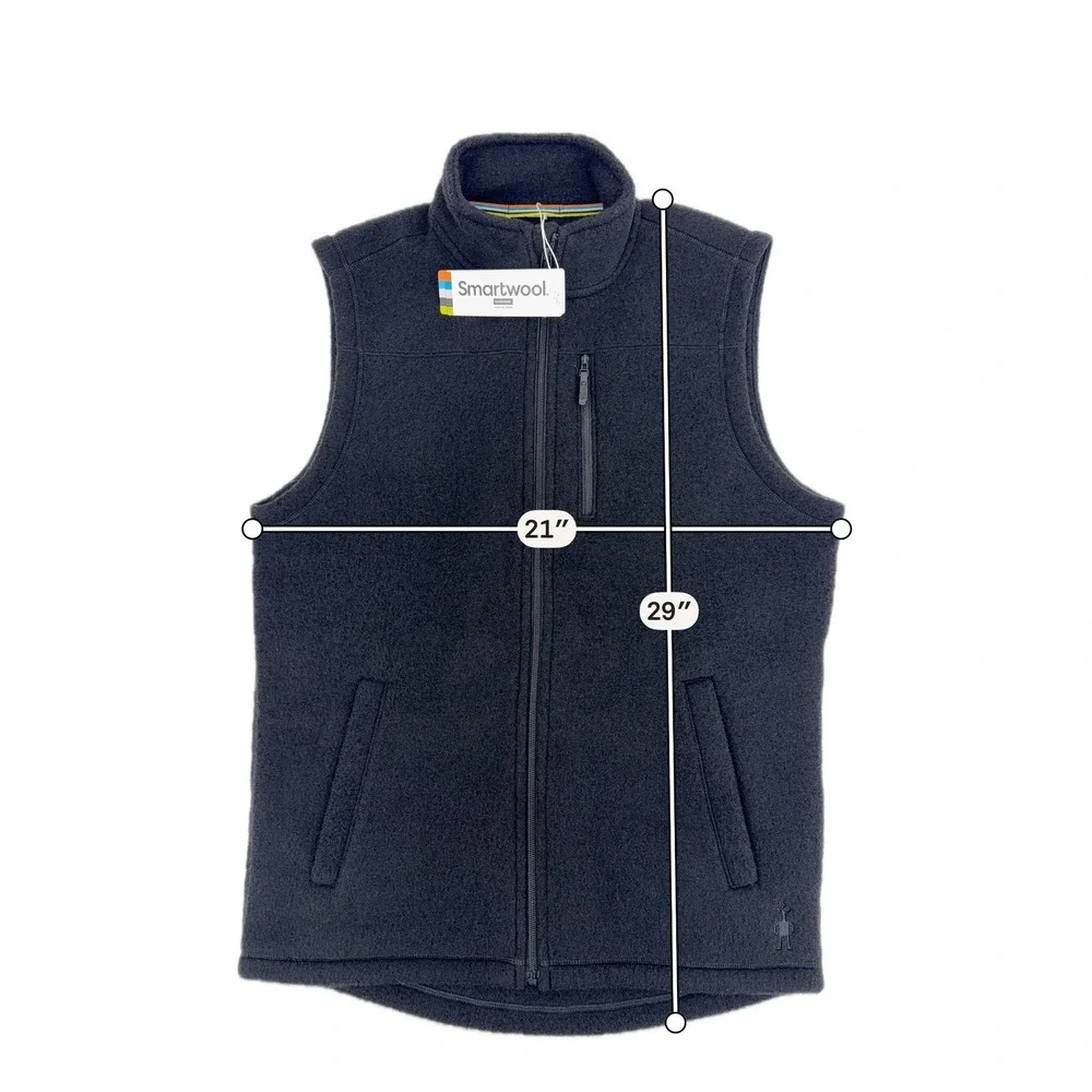 NWT Smartwool Hudson Trail Vest Mens Medium Black Fleece SW016518001-M Outdoors